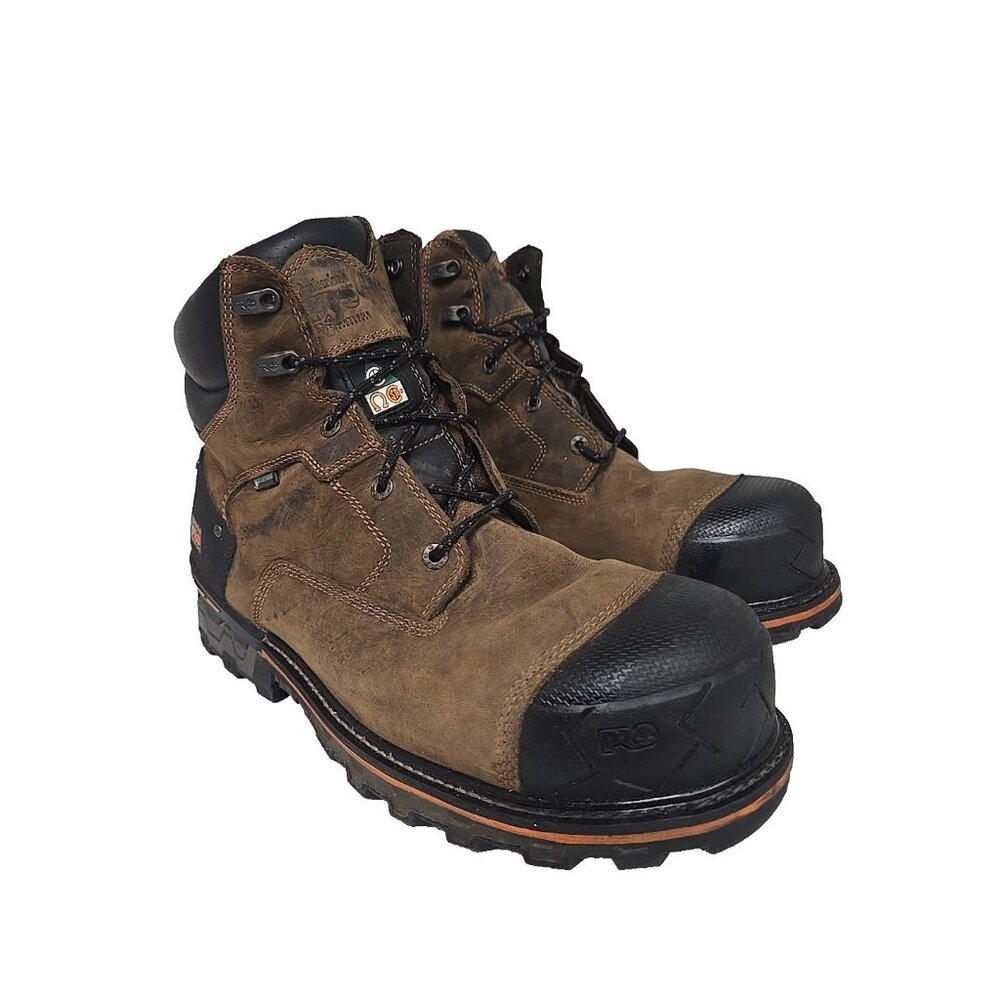 Timberland Men's Composite Toe Boondock Waterproof 6" 91631 Work Boot Brown 15W